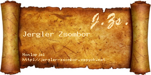 Jergler Zsombor névjegykártya